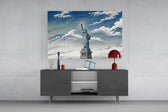 Statue of Liberty Hokusai Style Glass Wall Art