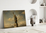 Statue of Liberty Da Vinci Style Glass Wall Art