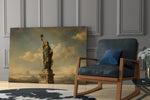 Statue of Liberty Da Vinci Style Glass Wall Art