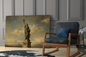 Statue of Liberty Da Vinci Style Glass Wall Art