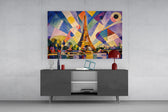 Eiffel Tower Kandinsky Style Glass Wall Art