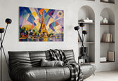 Eiffel Tower Kandinsky Style Glass Wall Art