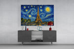 Eiffel Tower Van Gogh Style Glass Wall Art