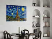Eiffel Tower Van Gogh Style Glass Wall Art