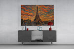 Eiffel Tower Munch Style Glass Wall Art