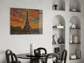 Eiffel Tower Munch Style Glass Wall Art