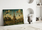 Eiffel Tower Bosch Style Glass Wall Art