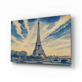 Eiffel Tower Hokusai Style Glass Wall Art