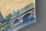 Eiffel Tower Hokusai Style Glass Wall Art