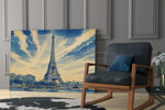Eiffel Tower Hokusai Style Glass Wall Art