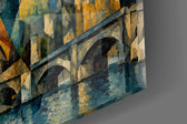 Eiffel Tower Cubist Style Glass Wall Art