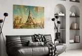 Eiffel Tower Surrealist Style Glass Wall Art