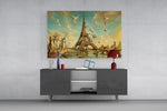 Eiffel Tower Surrealist Style Glass Wall Art
