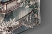 Mount Fuji Pagoda Hokusai Style Glass Wall Art