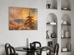 Mount Fuji Pagoda Turner Style Glass Wall Art