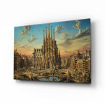 Sagrada Familia Surrealist Style Glass Wall Art