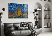 Sagrada Familia Van Gogh Style Glass Wall Art