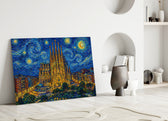 Sagrada Familia Van Gogh Style Glass Wall Art