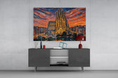 Sagrada Familia Munch Style Glass Wall Art