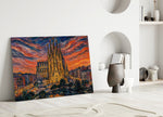 Sagrada Familia Munch Style Glass Wall Art
