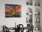 Sagrada Familia Munch Style Glass Wall Art