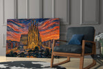 Sagrada Familia Munch Style Glass Wall Art