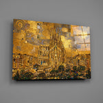 Sagrada Familia Klimt Style Glass Wall Art