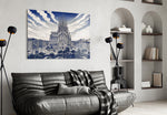 Sagrada Familia Hokusai Style Glass Wall Art
