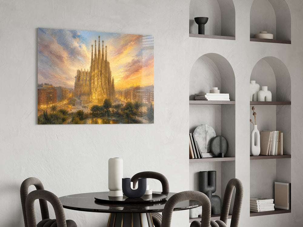 Sagrada Familia Turner Style Glass Wall Art