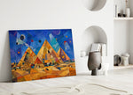 Pyramids of Giza Kandinsky Style Glass Wall Art