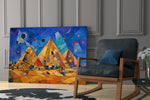 Pyramids of Giza Kandinsky Style Glass Wall Art