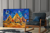 Pyramids of Giza Kandinsky Style Glass Wall Art