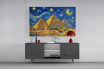 Pyramids of Giza Van Gogh Style Glass Wall Art