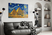 Pyramids of Giza Van Gogh Style Glass Wall Art