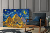 Pyramids of Giza Van Gogh Style Glass Wall Art