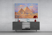 Pyramids of Giza Monet Style Glass Wall Art