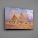 Pyramids of Giza Monet Style Glass Wall Art
