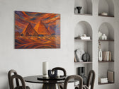 Pyramids of Giza Munch Style Glass Wall Art