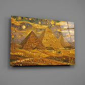 Pyramids of Giza Klimt Style Glass Wall Art
