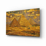 Pyramids of Giza Klimt Style Glass Wall Art