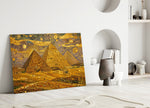 Pyramids of Giza Klimt Style Glass Wall Art