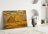 Pyramids of Giza Klimt Style Glass Wall Art