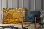 Pyramids of Giza Klimt Style Glass Wall Art