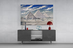 Pyramids of Giza Hokusai Style Glass Wall Art