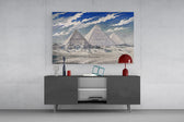 Pyramids of Giza Hokusai Style Glass Wall Art