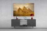 Pyramids of Giza Da Vinci Style Glass Wall Art