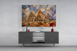 Pyramids of Giza Cubist Style Glass Wall Art