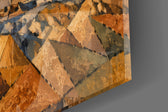Pyramids of Giza Cubist Style Glass Wall Art