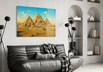 Pyramids of Giza Surrealist Style Glass Wall Art