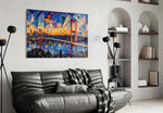 Istanbul Bosphorus Bridge Kandinsky Style Glass Wall Art
